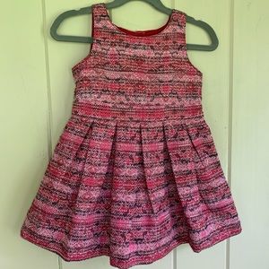 3T Girls Designer Pink Tweed Wool Dress